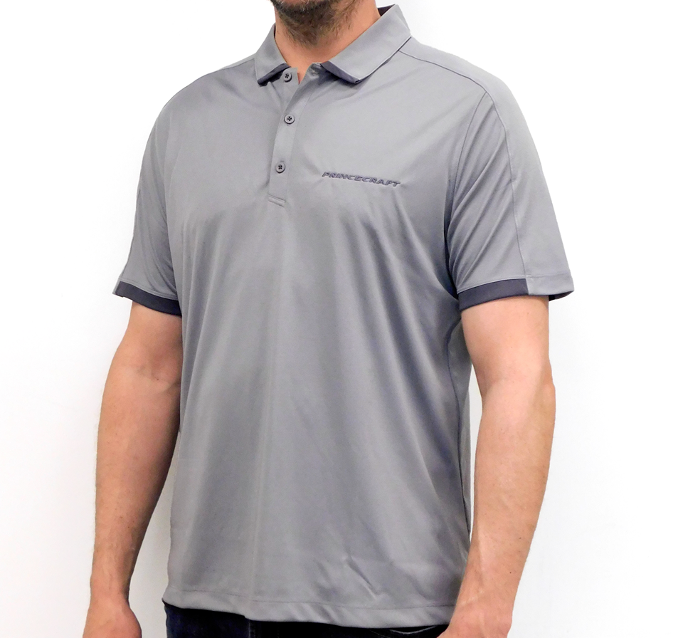 Polo Princecraft® en piqué Performance motif graphique (Gris pierre)