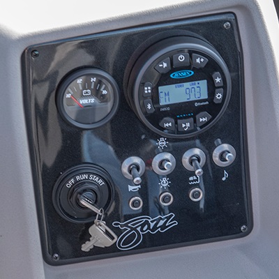 Optional Concert package including Jensen Stereo, horn, docking lights and in-dash USB controls