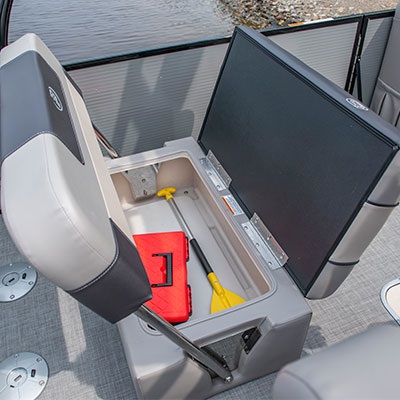 Optional flip flop seat with integrated cooler