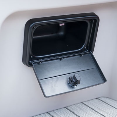 In-dash cubby, included in the optional Mood Package