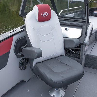 2 optional heated reclining captain chairs with adjustable armrests (captain passenger seat shown)