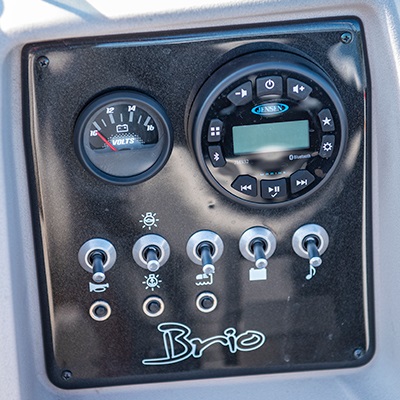 Optional Concert package including controls for Jensen Stereo, horn, docking lights, and in-dash USB