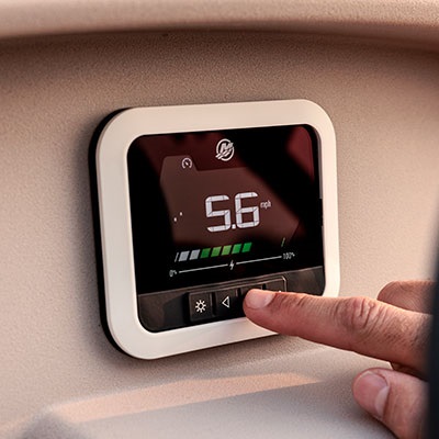 Mercury® control center for speed, charging and more available on Avator® electric engines