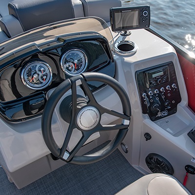 Driver helm shown with optional sonar