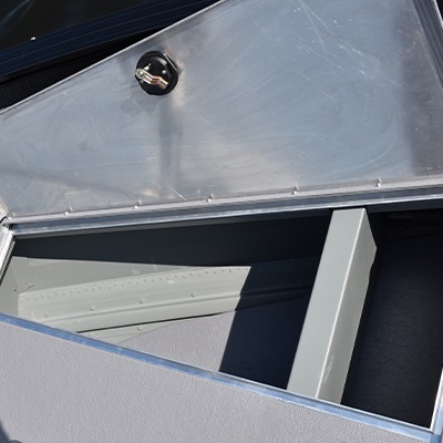 Storage under bow casting platform