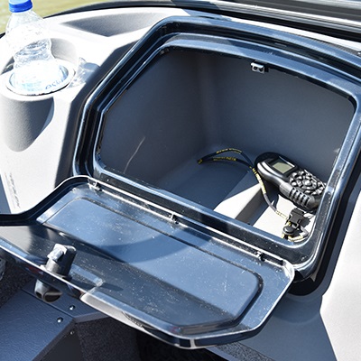Glove box in console