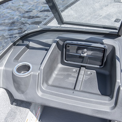 Passenger console with glove box