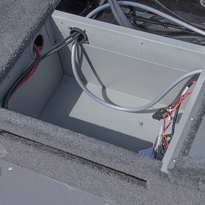 Stern battery storage compartment