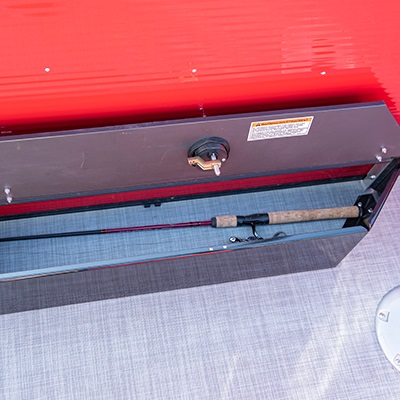 Lockable rod storage