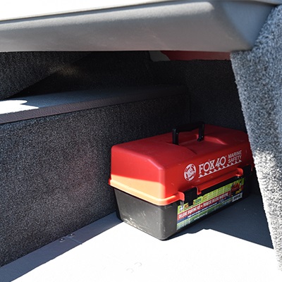 Storage under passenger console