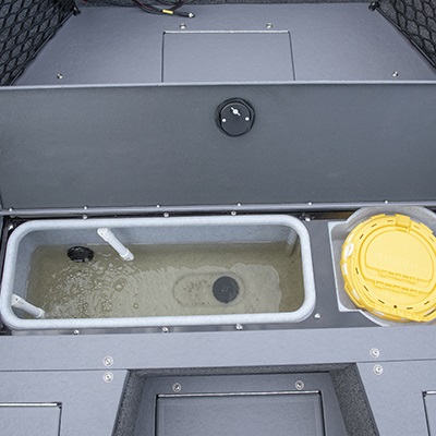 Vivier électrique oxygéné, de 77 L/20 gal. U.S., à l'avant