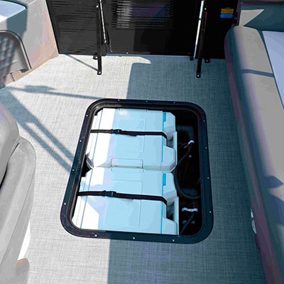 Rangement au plancher pour les batteries de propulsion