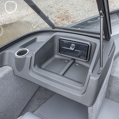 Console passager avec coffre à gants et porte-verre