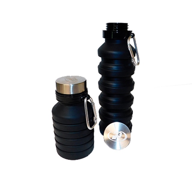 Silicone collapsible 18 oz bottle (black)