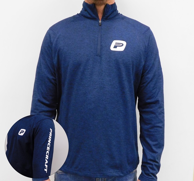 Princecraft® long-sleeve performance 1/4 zip pullover - Navy heather